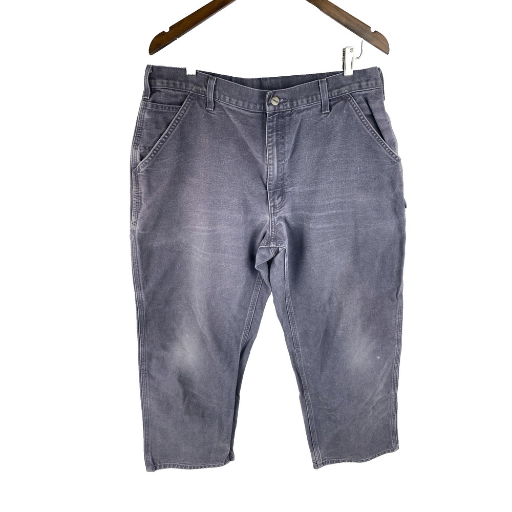 Carhartt B11 PTB Canvas Work Pants Mens 38x30 (Fits 36x28) Faded Distressed